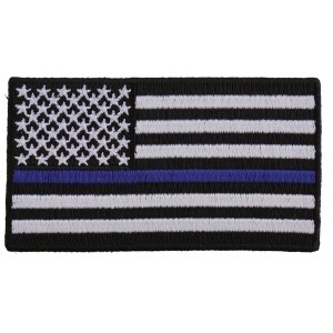 Subdued US Flag With Blue Stripe Patch