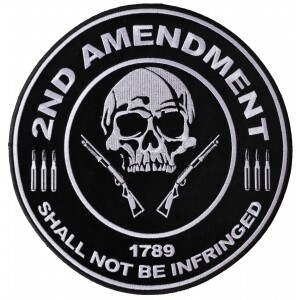 2nd Amendment Shall Not Be Infringed Skull 1789 Large Embroidered Iron on Patch