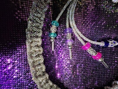 Gorgeous Rhinestone Motorcycle Get Back Whips 36 inches +