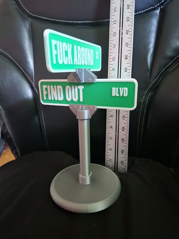 Fuck Around and Find Out Street Sign Decor