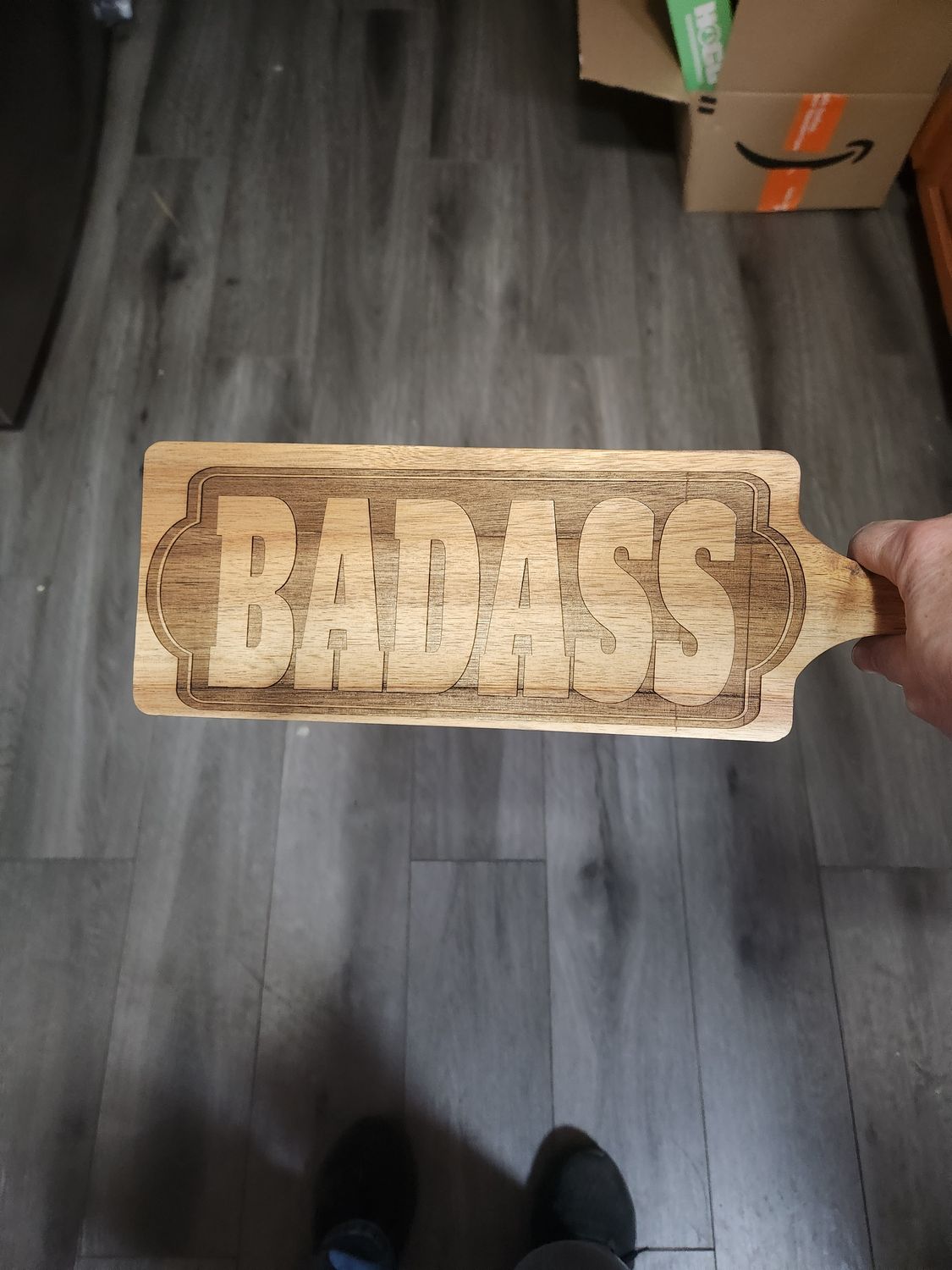 BadAss Spanking paddle with textured cross hatch for maximum effect