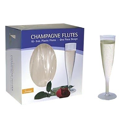 10 CHAMPAGNE FLUTES 5OZ