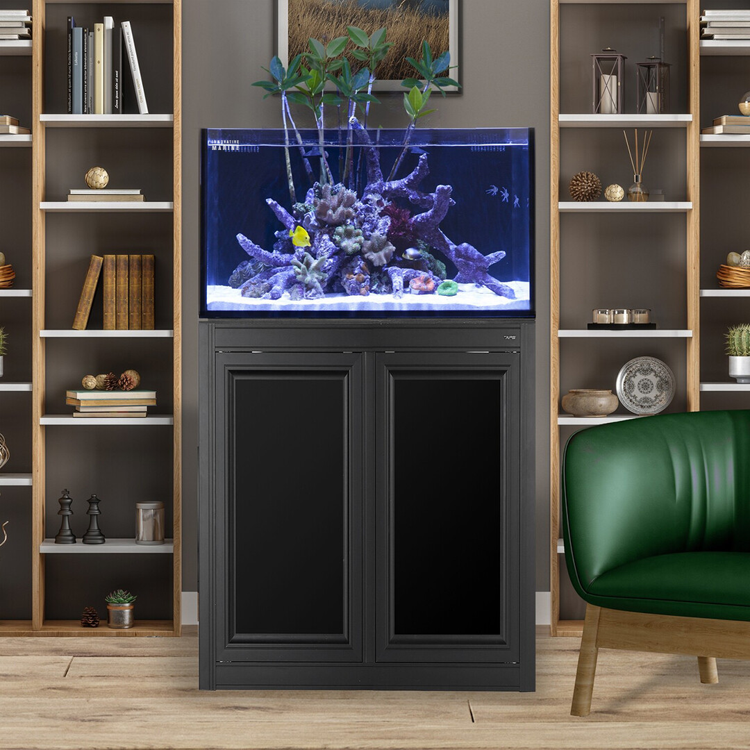 50 Gallon Lagoon AIO Nuvo Pro 2 Aquarium + Black APS Stand