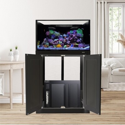 EXT 112 Lagoon Aquarium w/ APS Stand - Black w/ RFS Sump - RFS27 (Made to Order) EXT 112 Lagoon Aquarium w/ APS Stand - Black w/ RFS Sump - RFS27 (Made to Order)