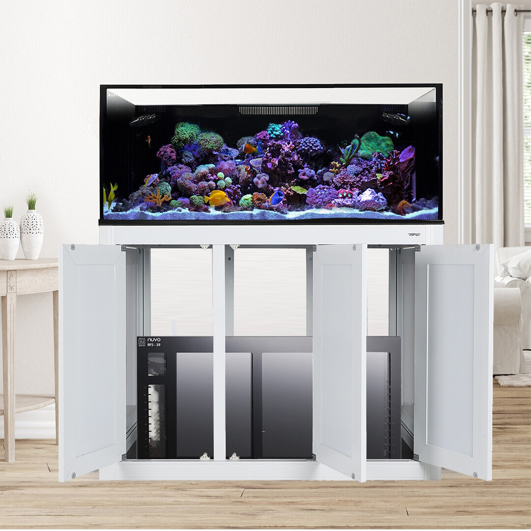 EXT 150 Gallon Lagoon Aquarium + White APS Stand + RFS Acrylic Reef Sump
