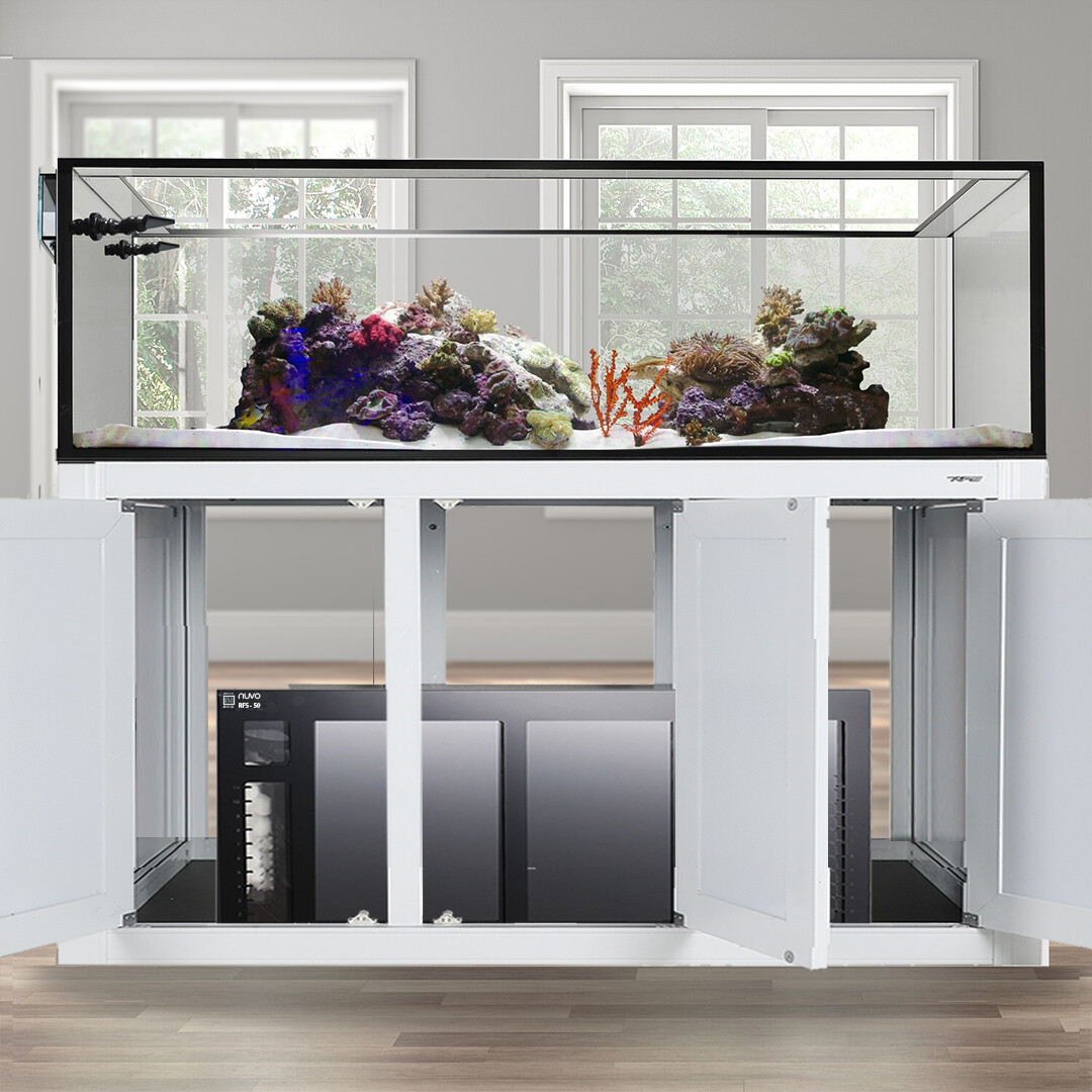 EXT 200 Peninsula Aquarium w/ APS Stand - White w/ RFS Sump - RFS50 (Made to Order)
