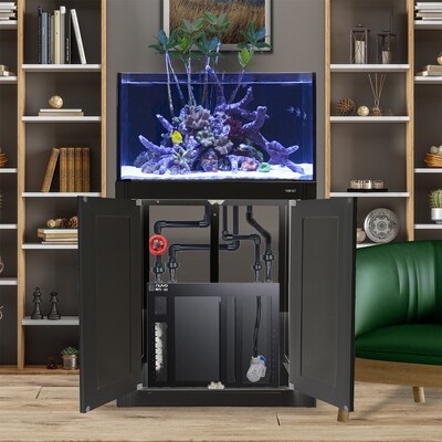 INT 50 Gallon Lagoon Aquarium Complete Reef System – Black