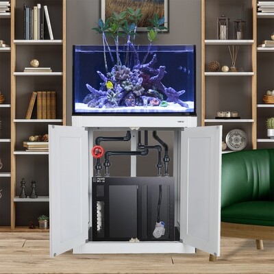 INT 50 Gallon Lagoon Aquarium Complete Reef System – White