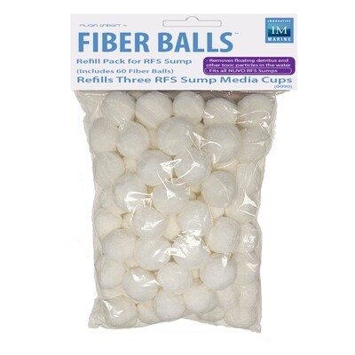 NUVO Fiber Balls™ - Refill Pack for RFS Sump Filter Media Cups (60 Pieces)