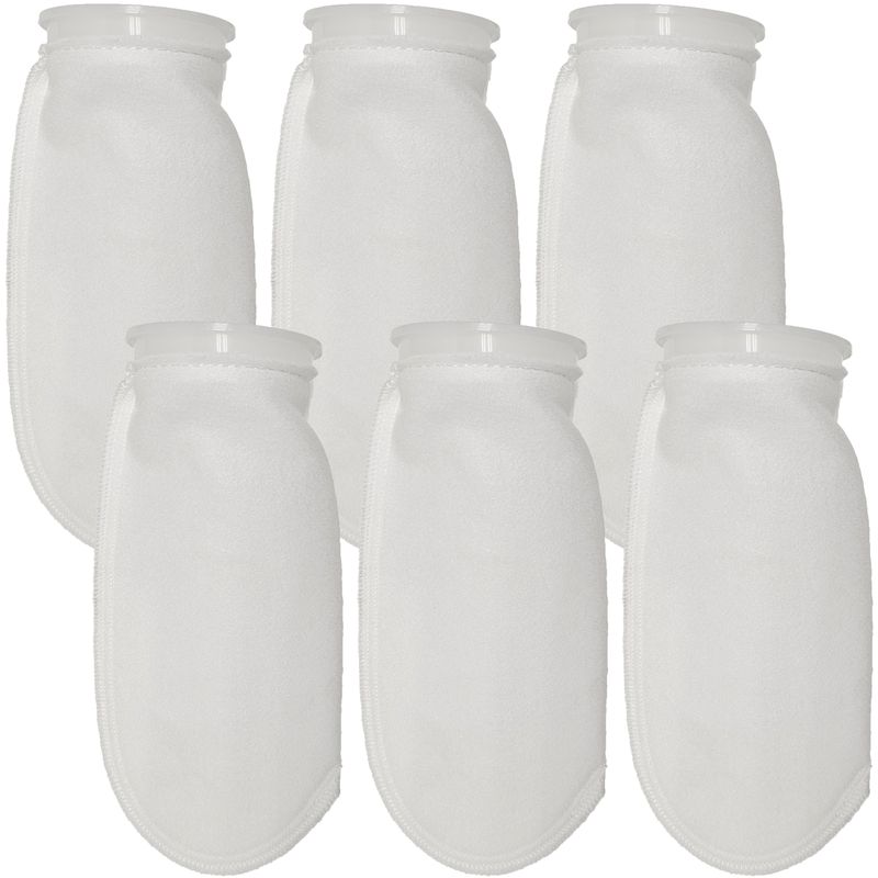 200 Micron Felt Filter Sock w/ Plastic Ring [4 Inch] - 6 Pack