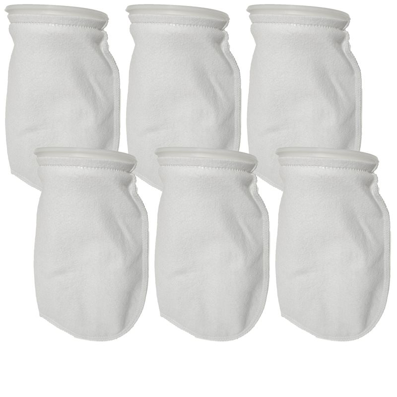 200 Micron Felt Filter Sock w/ Plastic Ring [7 Inch] - 6 Pack