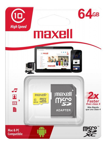Tarjeta de Memoria microSD Maxell 64GB