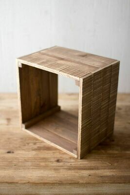 Slatted Wood Display Cubes - Natural