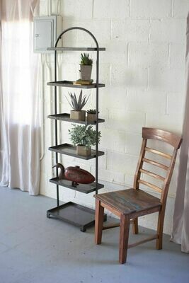 Tall Metal Shelving Unit with Six Shelves