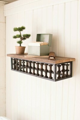 Repurposed Wooden Spool Wall Shelf