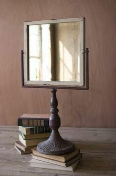 Iron Mirror on a Stand - Square