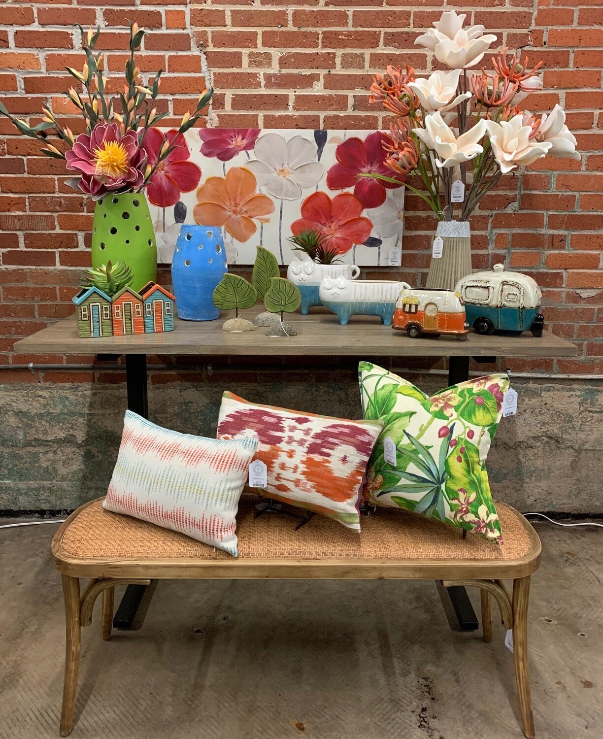 Evelyn Bench - Med Brown Wash