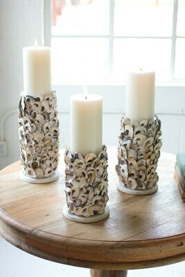 Sm Oyster Pillar Candle Holder