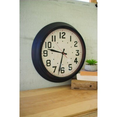 Large Black Iron Wall Clock
