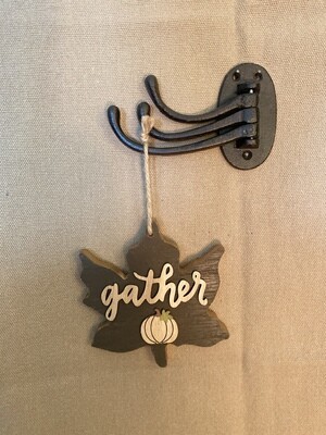 Gather Leaf Small Wall Plaque 5&quot;L x 5.5&quot;H