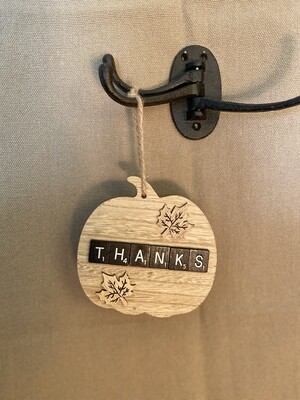 Thanks Pumpkin Small Wall Plaque 5&quot;L x 5&quot;H