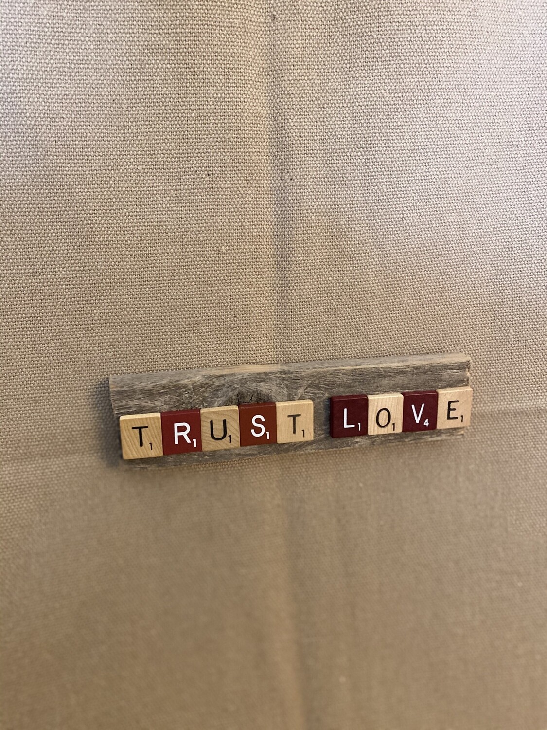 Trust Love Sm. Wall Plaque 7&quot;L x 1.75&quot;H