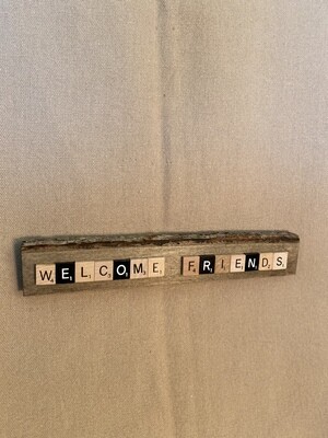 Welcome Friends Large Wall Plaque 12&quot;L x 2&quot;H
