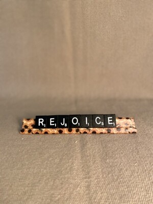 Rejoice Lg. Decorative Scrabble Tray 7"L x 0.75"H