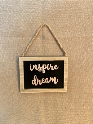 Inspire/Dream Framed Wall Plaque 5&quot;L x 4&quot;H