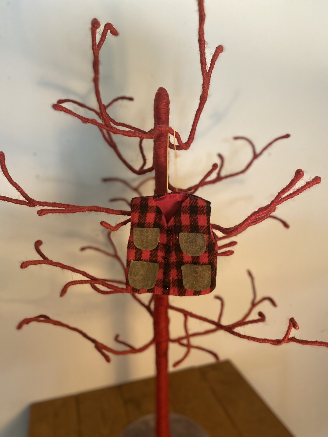 Fish Vest Ornament - Red &amp; Tan