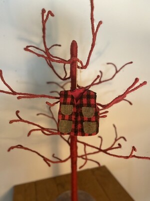 Fish Vest Ornament - Red &amp; Tan