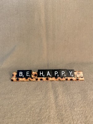 Be Happy Lg. Decorative Scrabble Tray 7"L x 0.75"H