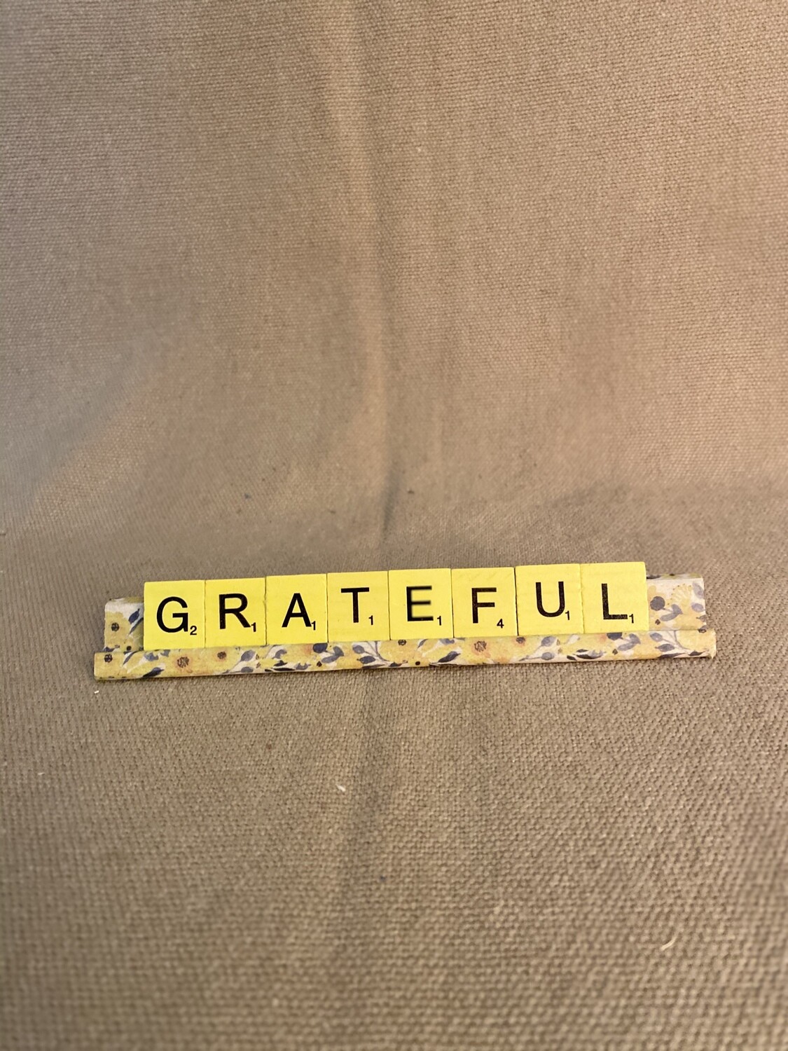 Grateful Yellow Lg. Decorative Scrabble Tray 7&quot;L x 0.75&quot;H