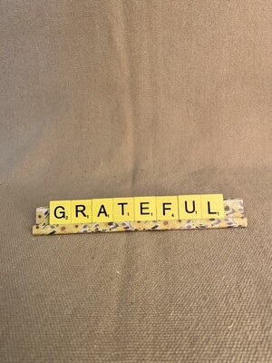Grateful Yellow Lg. Decorative Scrabble Tray 7"L x 0.75"H