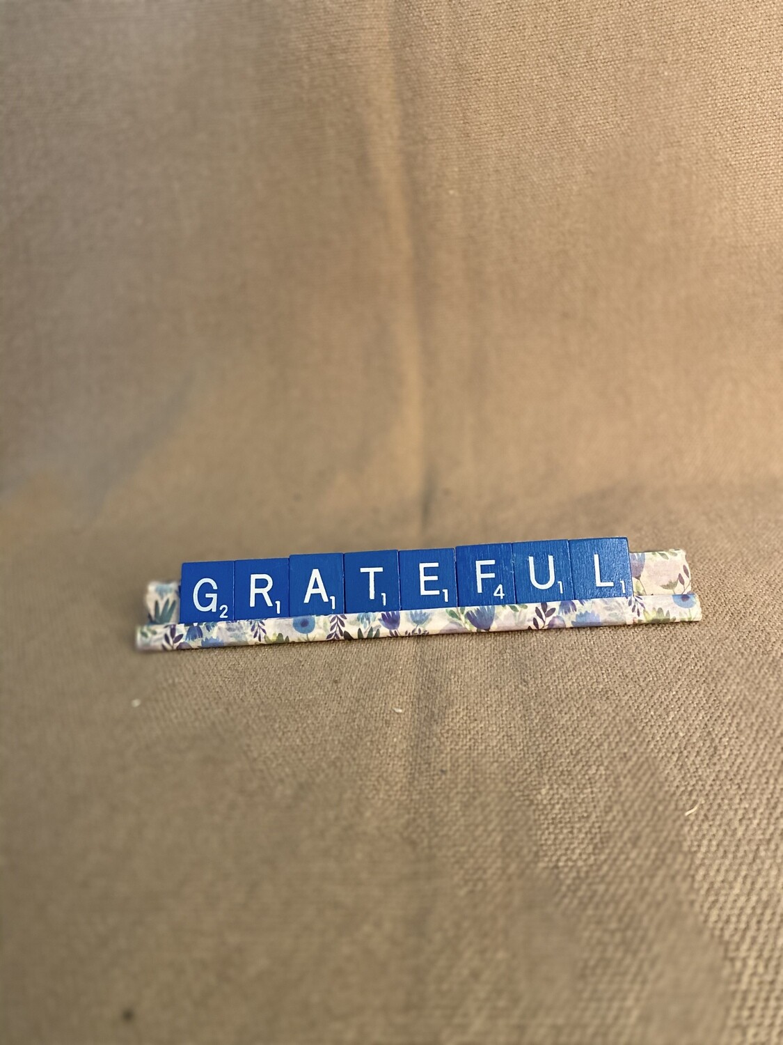 Grateful Blue Lg. Decorative Scrabble Tray 7&quot;L x 0.75&quot;H