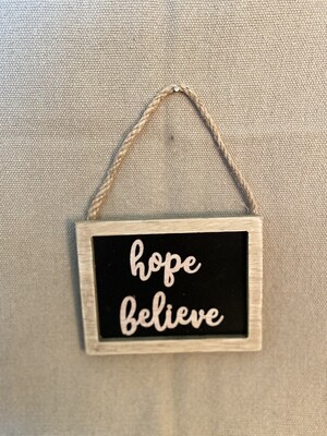 Hope/Believe Framed Wall Plaque 5&quot;L x 4&quot;H