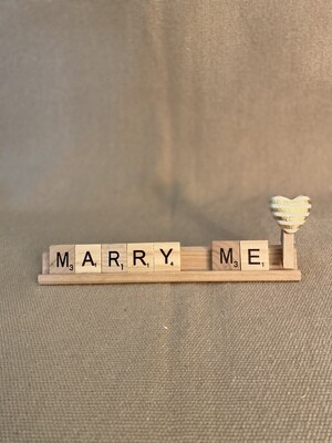 Marry Me Lg. Decorative Scrabble Tray 7"L x 0.75"H