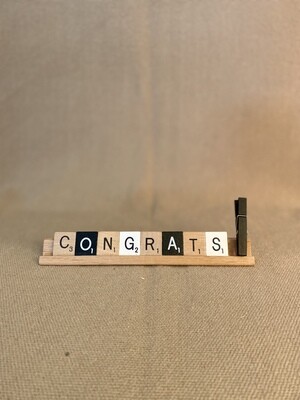 Congrats 1 Lg. Decorative Scrabble Tray 7"L x 0.75"H