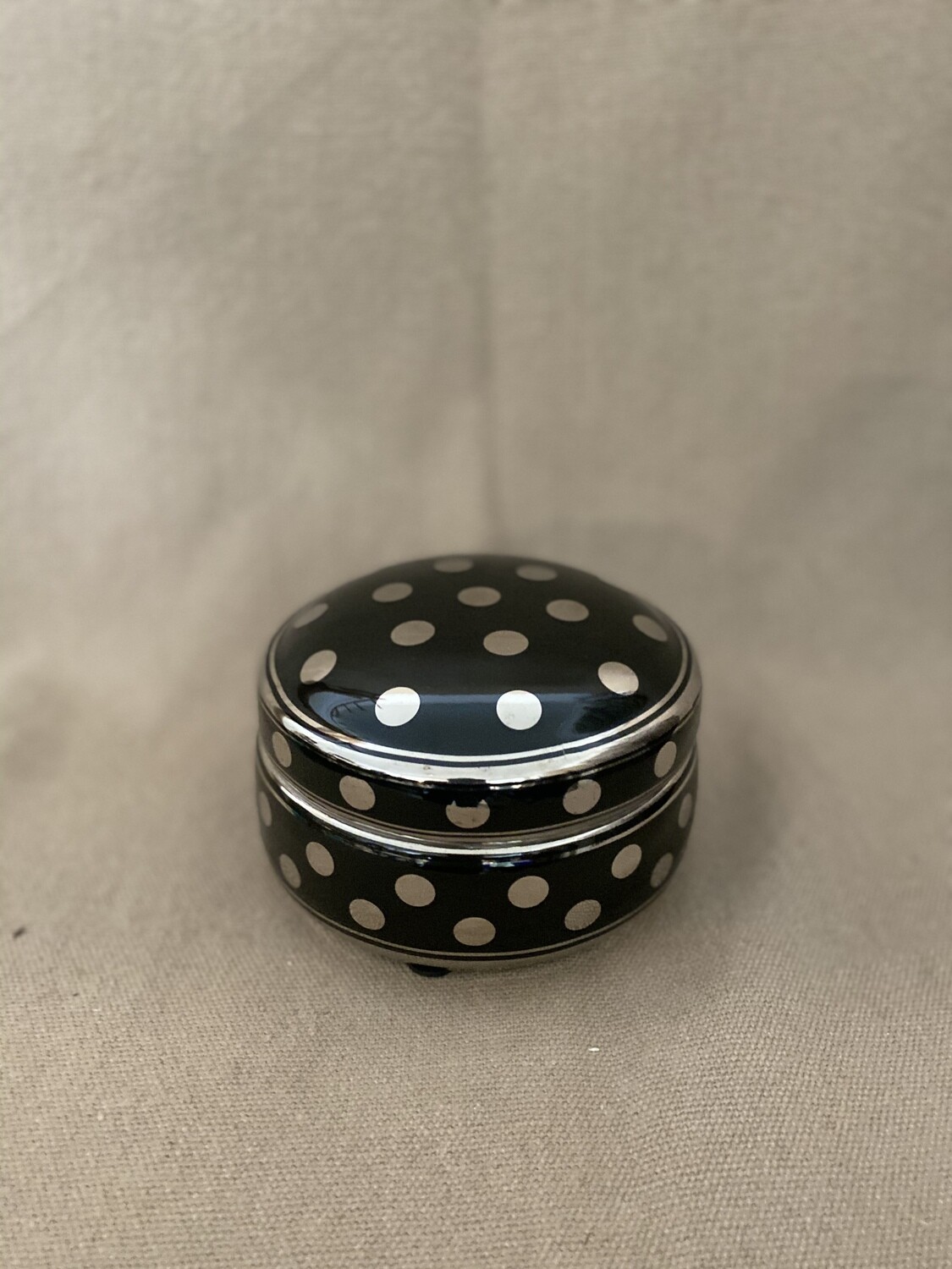 Black/Silver Polka Dot Box 5"