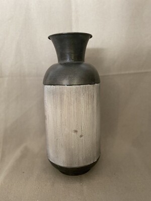 Metal/Wood 15&quot;H Jar, Bronze