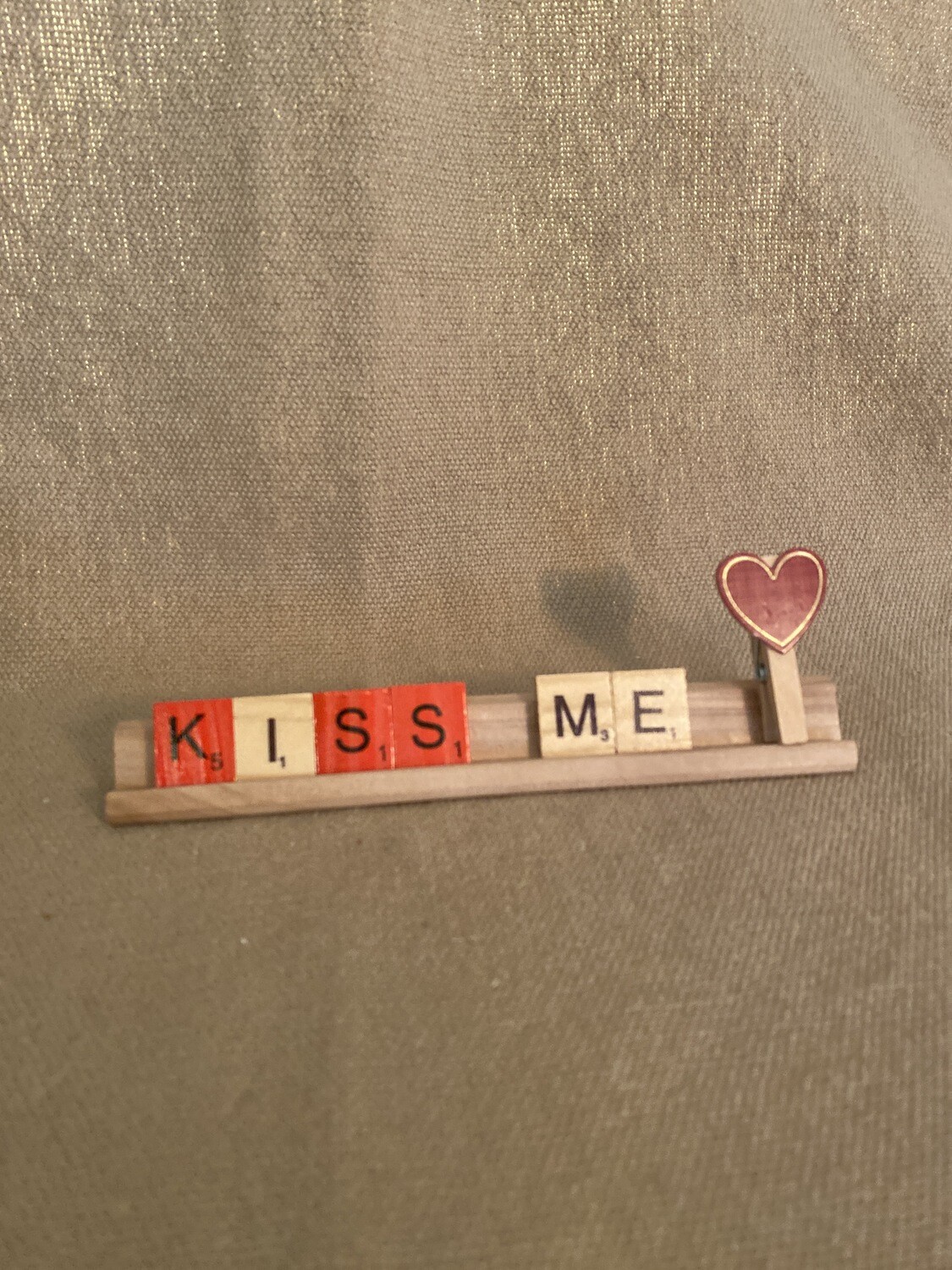 Kiss Me Lg. Decorative Scrabble Tray 7&quot;L x 1&quot;H
