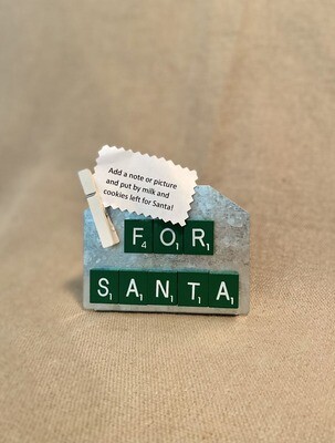 Green &quot;For Santa&quot; Note Board 4&quot;L x 3&quot;H