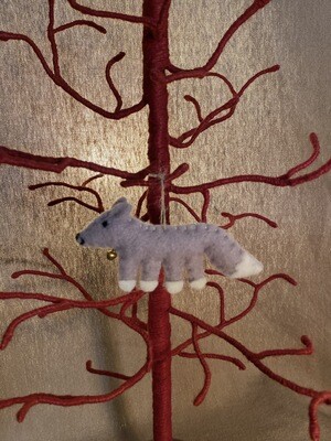 O2 Felt Ornament - Grey Fox O2 Felt Ornament - Grey Fox