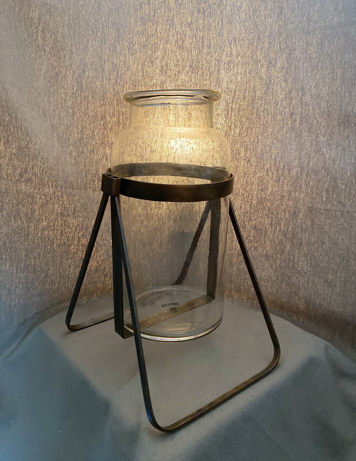 Glass Terrarium w/Iron Stand