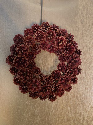 Pinecone Christmas Wreath - Red - Lg