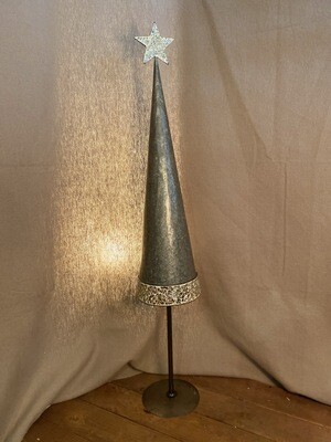 Galvanized Christmas Tree w/Mosaic Glass Detail - Lg