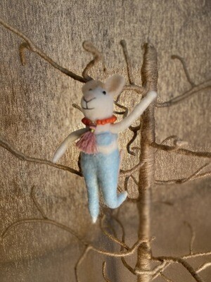 Felt Yoga Mouse with Orange Mala