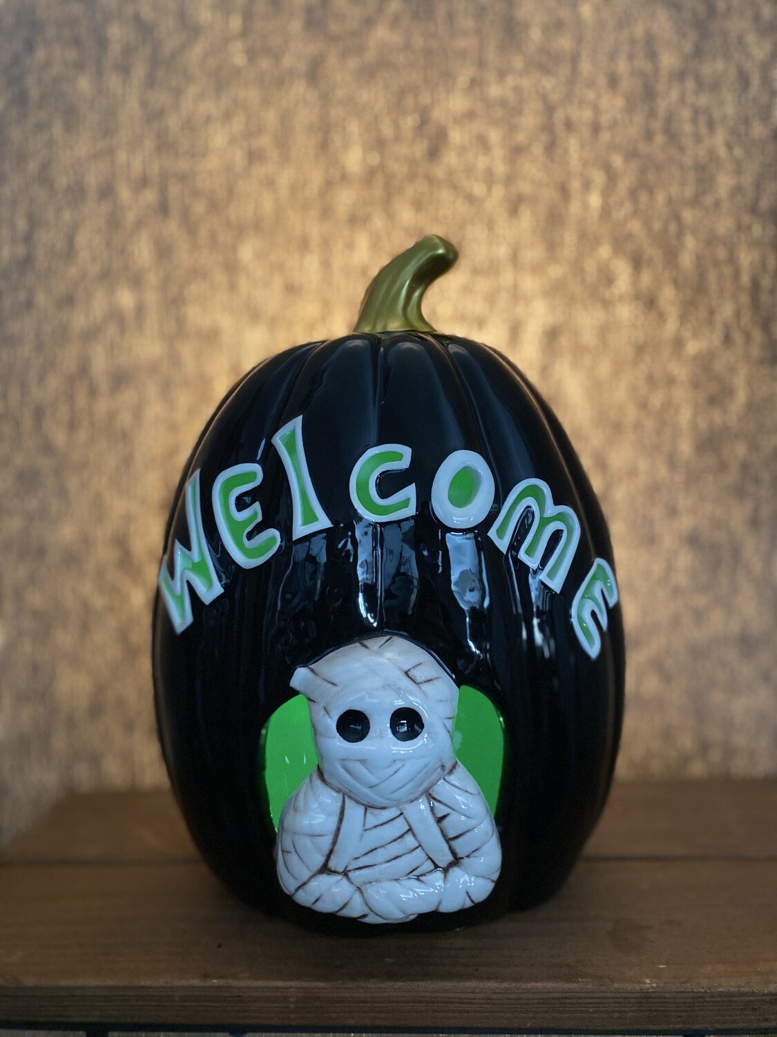 Dol Light Up Black Mummy Pumpkin