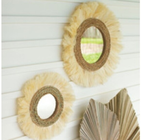Round Mirror w/Sea Grass & Sisal - Sm 19"d Round Mirror w/Sea Grass & Sisal - Sm 19"d
