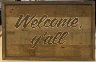 Wooden Welcome Yall Sign